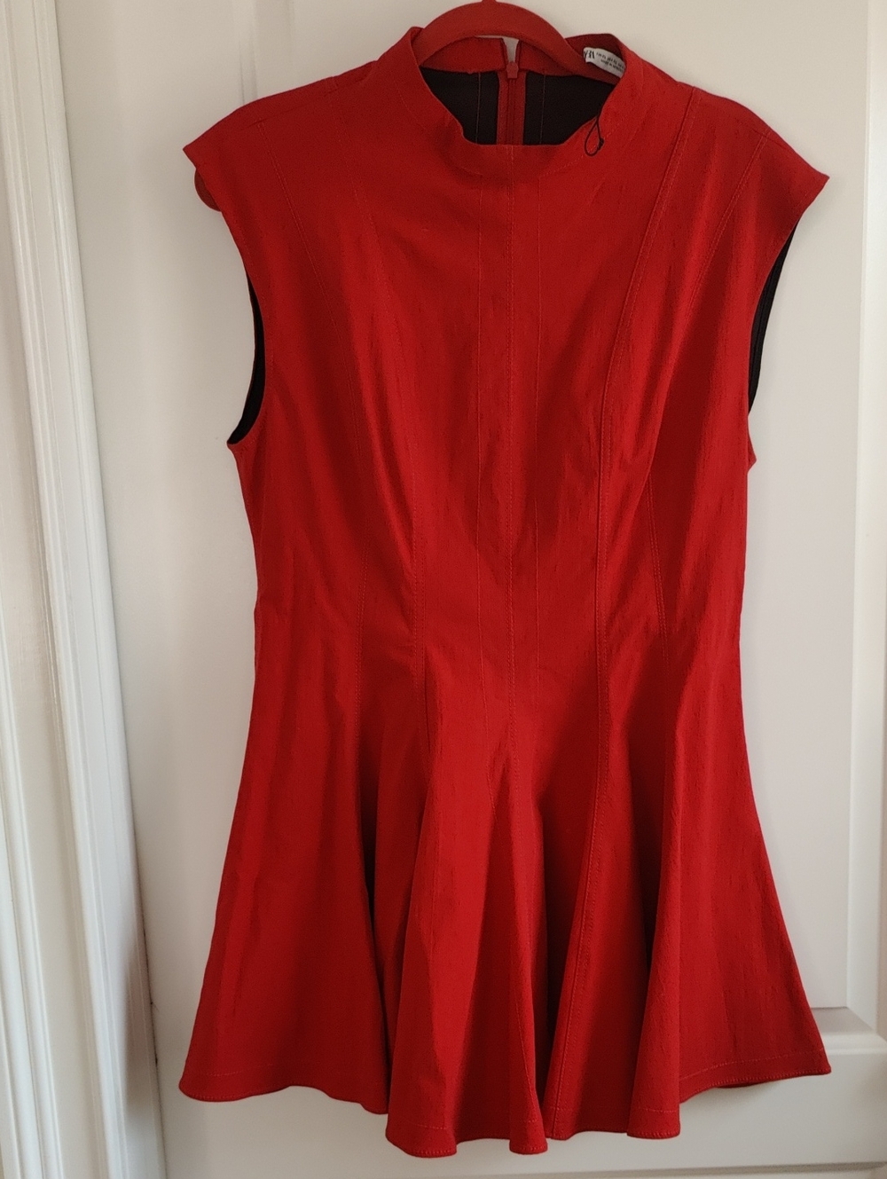 Zara Red Sleeveless Fit-and-Flare Dress NWOT